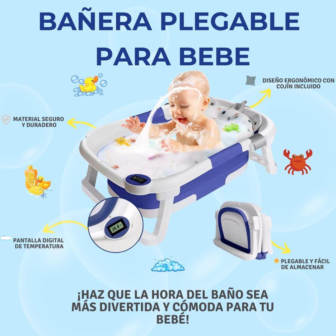 BAÑERA CON TERMOMETRO PLEGABLE MOD 2025